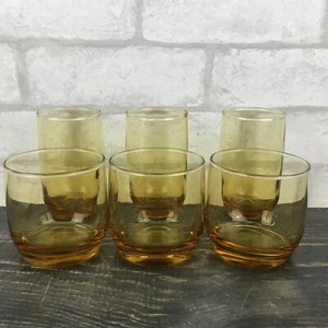 Vtg Libbey Amber Juice Glasses Set Of 6 - Picture 1 of 7