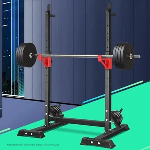Squat Rack Adjustable Barbell Rack Bar Stand Weight Bench Press Dipping Station - Picture 1 of 7
