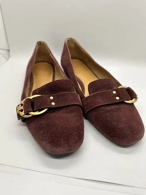 Zapatilla plana de gamuza Tory Burch Malbec 507 Marsden para fumar talla 8 venta al por menor $258 Foto 1 de 4