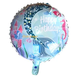 Mermaid Tail Round Foil Helium Quality Balloon 44cm Girls Party Decoration - Picture 1 of 2