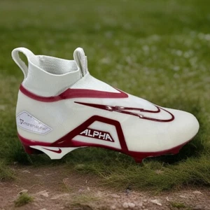 Nike Alpha Menace Elite 3 White Red Men's Size 14 Football Cleats DM1792-100 - Picture 1 of 8