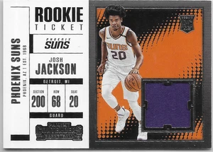 Parche de boleto de novato Josh Jackson - Panini Contenders 2019-20. Phoenix Suns - Imagen 1 de 2