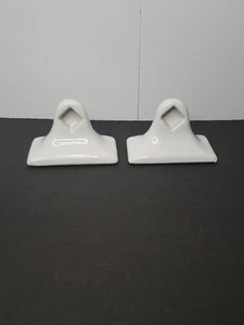 Staffa porta asciugamani ceramica bianca vintage con asta MCM inserzione speciale 2 set - Foto 1 di 5