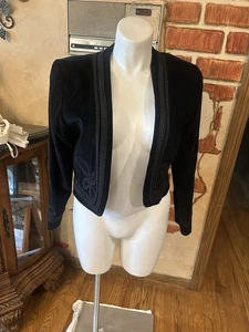 LizSport Women's Velvet Jacket Size 10 Black Pre Owned - Picture 1 of 6