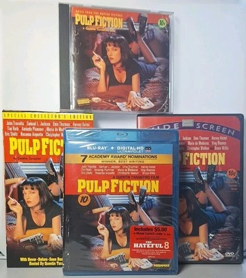 Pulp Fiction Lot VHS Blu-ray DVD CD Collectors Edition Proof Of purchase Tag - Image 1 of 4