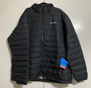 Columbia Size 2XL Big Men's Powder Lite II Hooded Jacket In Black Insulated - Picture 1 of 15