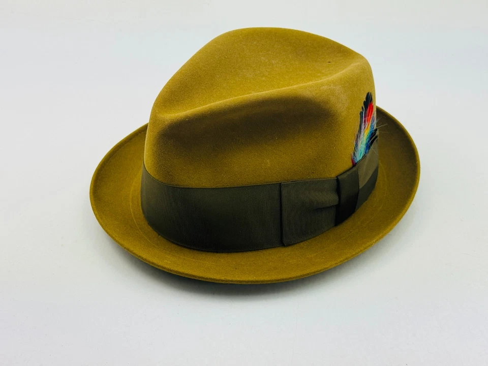 Vintage Dobbs “Rainbow” Fedora Hat – Size 7-1/8 Nachman’s Newport News VA Suede? - Image 1 of 4
