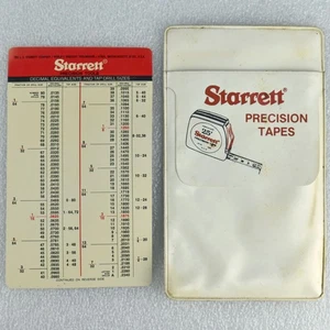 Vintage Starrett Präzisionsbänder Taschenschutz mit Gewindebohrer Referenzkarte - Bild 1 von 6