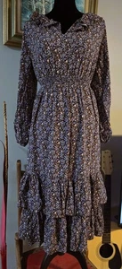 Universal Threads Goods Co. Vestido manga larga estampado floral azul talla XS - Imagen 1 de 10