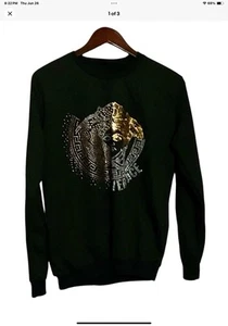 Versace Medusa Gold Foil Black Sport Pullover Sweatshirt Men’s Size Medium - Picture 1 of 3