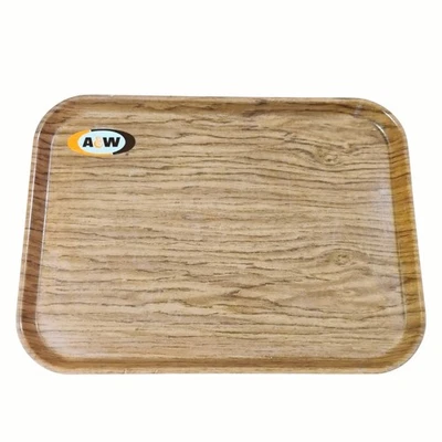 A&W Root Beer Camtray Деревянный Зернистый Дизайн Сервировочный Лоток Drive Up Винтажный 1976 - Изображение 1 из 4