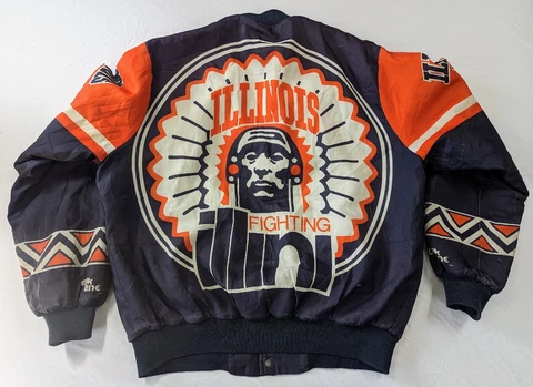 Chalk Line University of Illinois Fighting Illini Chief Illiniwek Jacket Size L Cover