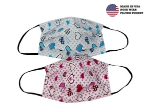 Handgefertigte doppellagige Stoff-Gesichtsmaske mit Filtertasche und Nasendraht / USA - Bild 1 von 11