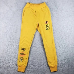 Champion Cobra Kai All Valley Karate Championship Sweatpants XS Yellow Fleece - Picture 1 of 17