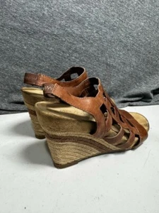 Aerosoles Wedge Open Toe Shoes Women’s Size 8 Brown Leather - Picture 1 of 6