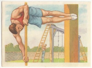 SAUT À LA PERCHE POLE VAULT STABHOCHSPRUNG IMAGE CARD 1950'S - Picture 1 of 2