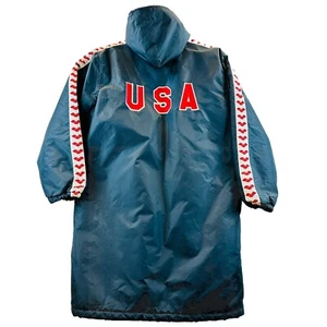 1984 Los Angeles Olympics Swim Polo Team Parka DuWest Vintage USA Size M Talon - Picture 1 of 14
