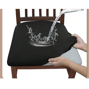 1-4 Kitchen Dining Chair Seat Covers Stretch Velvet Cushion Slipcovers Protector - Picture 1 of 26