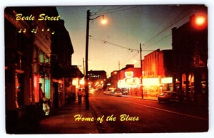 Memphis Tennessee Beale Street Night View Postcard A495 - Picture 1 of 2