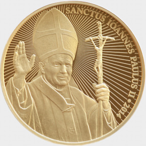 LITHUANIA Pope John Paul II Canonization medal Gold Au999 2014