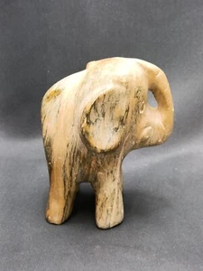 Vintage Marble Elephant Stone Carved Cute Gift Ornament - Picture 1 of 16