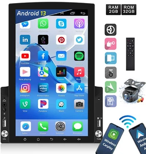 Android 13.0 Vertical Screen Car Stereo Radio Audio GPS Navi in Dash Wifi Tablet - Picture 1 of 14