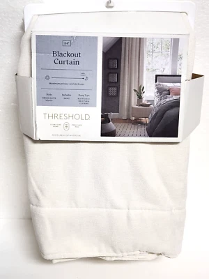1 面板 - 50x84 遮光哑光天鹅绒窗户窗帘面板霜 - 阈值 — 第 1/4 张图片