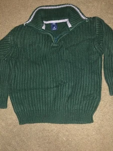 Authentic GAP Kids Boy's Green 1/2 Zip Sweater Top Size XS 4 - Picture 1 of 7