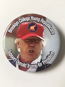 2016 Brooklyn College Young Republicans Support Donald Trump 4 President Button - Picture 1 of 2