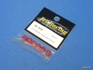*REPACKED* Vintage (BRP 7551 / JeT JE-51R) 4-40 Nylon Lock Nut 6pcs Red - Picture 1 of 3