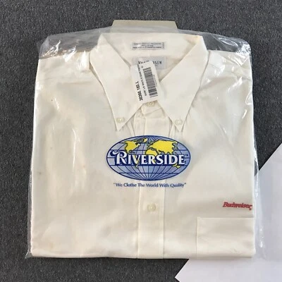 VTG Budweiser Work Shirt Mens 16.5 34/35 White Long Sleeve NOTES Van Huesen 5416 - Image 1 of 4