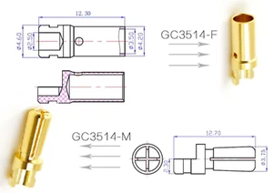 10x Paar 3,5mm Goldstecker geschlitzt mit Lötkelch Stecker Buchse 60A Lipo Akku - Bild 1 von 21