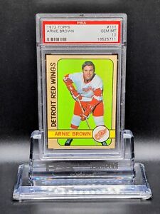 Arnie Brown 1972 Topps Hockey Vintage Card Detroit Red Wings #111 Gem PSA 10
