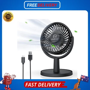 Mini Desk Fan USB Powered Desktop Fan with 4 Speeds Small but Powerful Strong - Picture 1 of 8