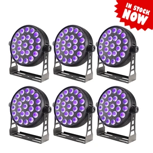 US Stock LED Par 6pcs 24x18W 6IN1 LED Flat Par Light For DJ Stage Party Wedding - Picture 1 of 11