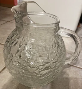 Vintage Anchor Hocking Glass Lido Milano Ball Jug Pitcher 96oz - Picture 1 of 7