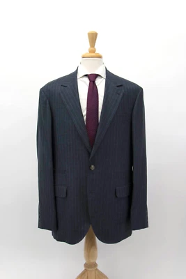 NWT $4995 Brunello Cucinelli Men's 100% Linen Pinstripe Print Suit 54/ 44US A252 - Image 1 of 4