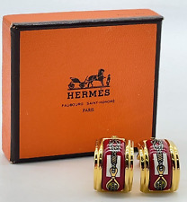 Authentic Hermes enamel earrings W/Box SKS1296