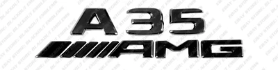 Logotipos de maletero con emblemas negros brillantes letras para Mercedes-Benz A35 4Matic AMG W177 Foto 1 de 4