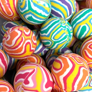 24 Hot Color Swirl Mix Rubber Bouncy Balls: Fun Gifts - Party Favors ~ 1" (27mm) - Picture 1 of 6