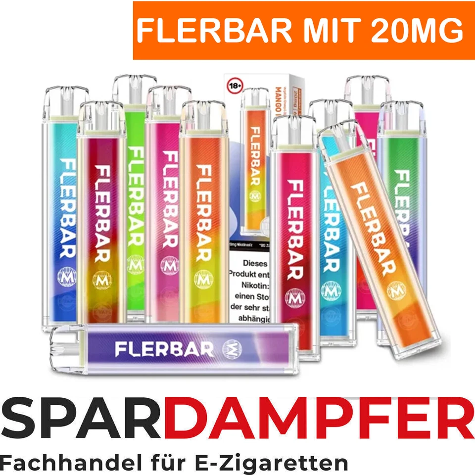 Flerbar E-Shisha mit 20mg Nikotin Einweg E Zigarette Vape E Shisha Flerbar M - Bild 1 von 1