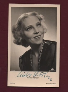 CPA ACTEUR - Cinéma Allemand. HILDE KORBER. Carte dédicacée, signée. - Imagen 1 de 1