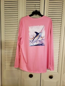 NWT GUY HARVEY WOMENS PINK LONG SLEEVE SHIRT MOISTURE WICKING Sz 1X UPF 30 READ! - Picture 1 of 7