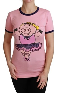DOLCE & GABBANA T-shirt Top Cotton Pink YEAR OF THE PIG IT44 / US10 / L RRP $400 - Picture 1 of 10