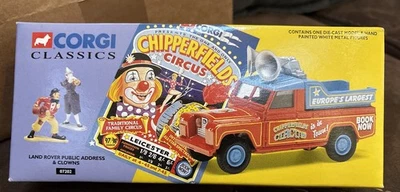 CORGI CLASSICS CHIPPERFIELD CIRCUS #07202 Land Rover & Public Address Clowns NIB - Image 1 of 4
