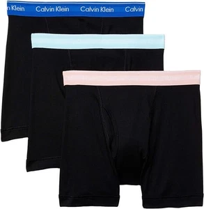 Calvin Klein Men's Cotton Classic Fit 3 Pack Boxer Brief Black XL - Picture 1 of 1