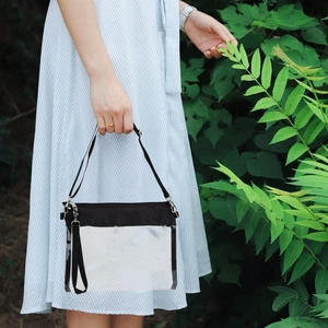 Stylish Crossbody Bag with Removable Shoulder Strap Transparent PVC Handbag - Picture 1 of 20