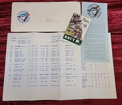 77' TORONTO BLUE JAYS VINTAGE MLB Equipo Fan Response Sobre Membrete EFÍMERO Foto 1 de 4