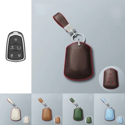 Genuine Leather Car Key Case Cover For Cadillac ATS CTS CT6 XTS XT5 Escalade SRX - Image 1 of 4