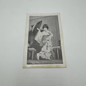 California Mid Century Japanese Woman With Parasol  RPP Real Photo Postcard VTG - Picture 1 of 7